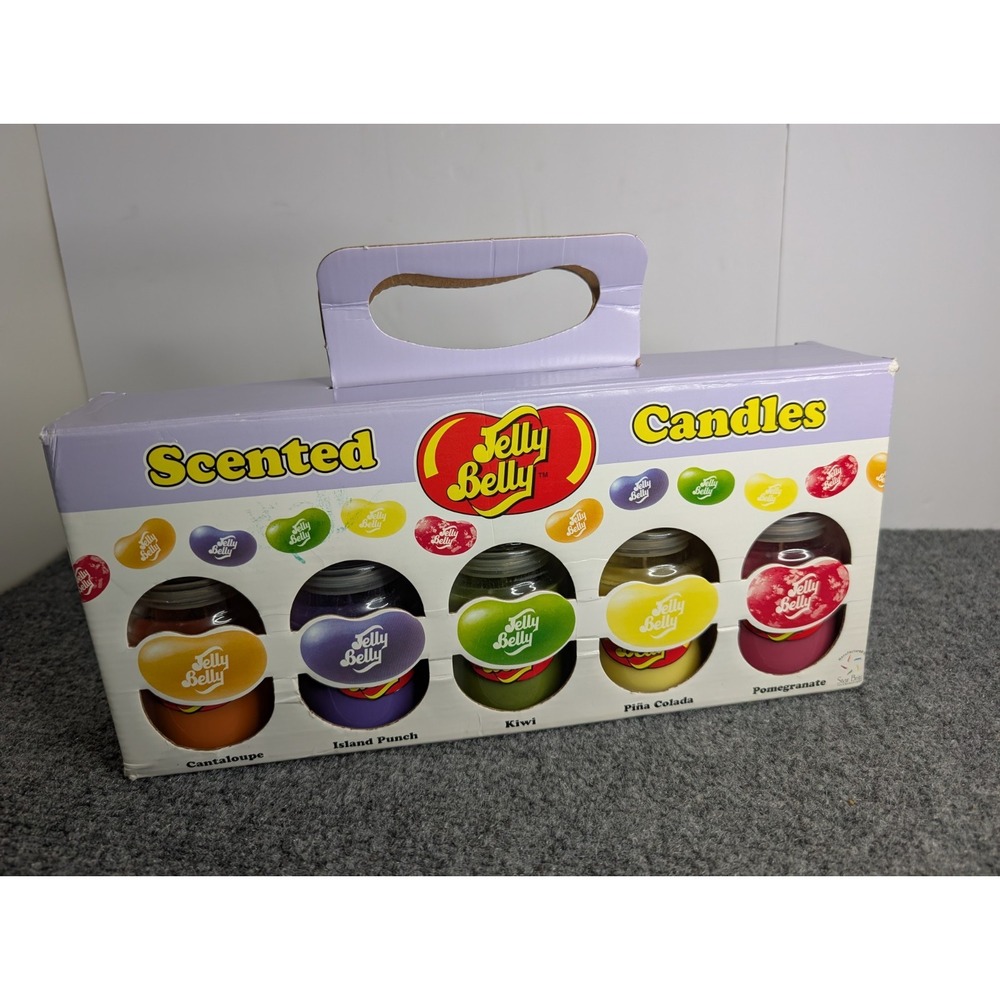 5 - 4oz Jelly Belly Scented Candles Discontinued Kiwi Cantaloupe Pomegranate